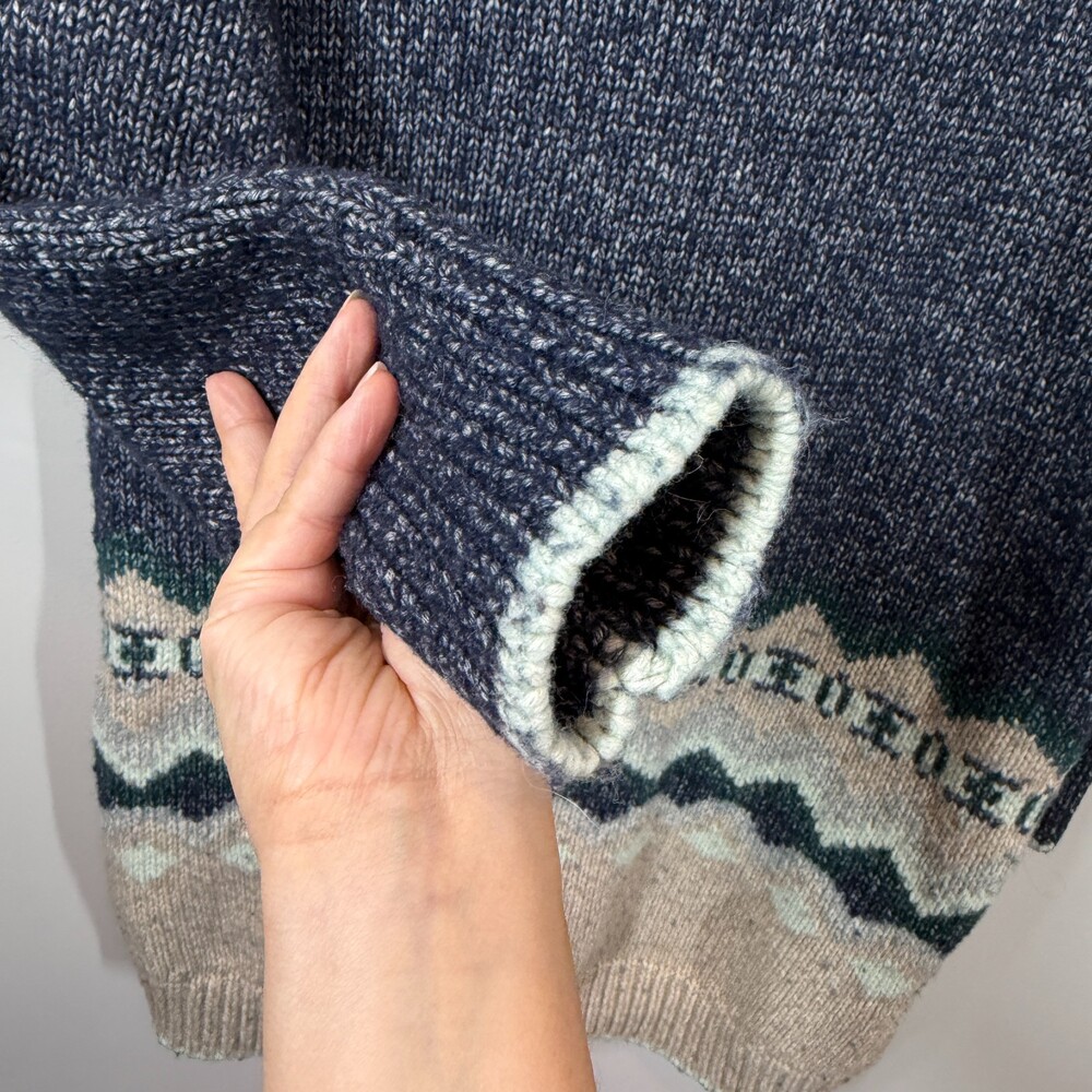 Victoria's Secret Cozy Cabin Tunic Fair Isle Sweater Small Wool Alpaca Navy Blue - Picture 8 of 11